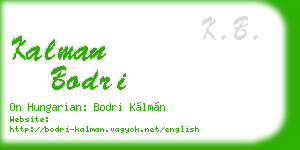 kalman bodri business card