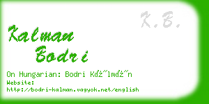 kalman bodri business card